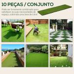 Relva Artificial 30x30cm 10 Peças com Altura de 25mm Alta Densidade 6500 para Exterior Pátio Terraço Verde