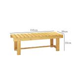 Banco de Jardim de 2 Lugares Banco de Madeira Carga 250 kg Banco para Pátio Exterior 110x38x35 cm Madeira