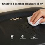 Conjunto de 6 Cadeiras Dobráveis com Encosto Curvo Assento Côncavo com Ventilação 48,5x47x75 cm Preto