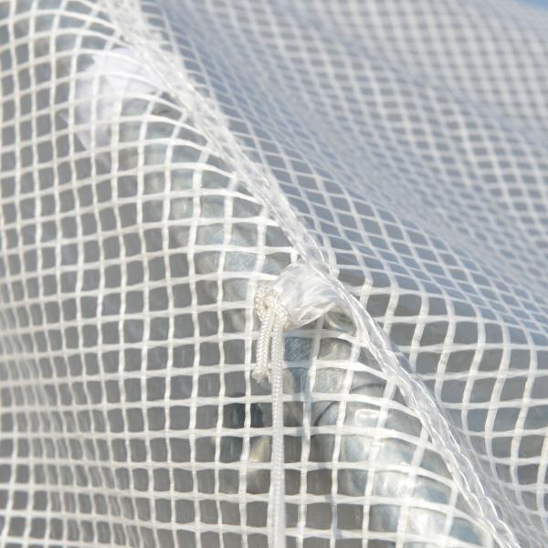 Estufa Tipo Túnel 800x300x200cm com 12 Janelas e Porta Enrolável Cobertura de PE 140g/m² e Aço para Cultivo de Plantas Verduras Branco