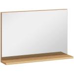 Espelho de Casa de Banho de Parede com Prateleira Aberta Estilo Moderno para Hall de Entrada e Corredor 60x12x40 cm Madeira Natural
