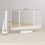 Espelho de Maquilhagem com Luz com Aumento 1x/2x/3x Rotação Livre de 180° 21 Luzes LED 28x12x18 cm Branco