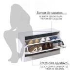 Móvel Cabide de Entrada de 3 Peças Armário de Entrada com Cabide Espelho e Sapateira 80x27x46,5cm Branco