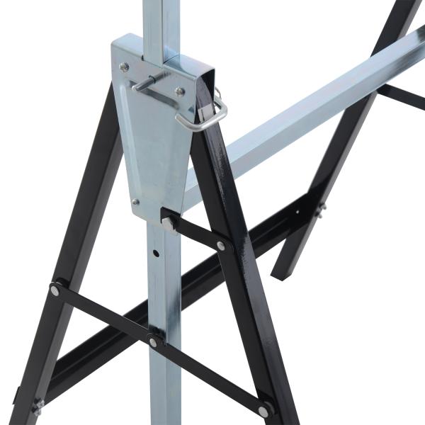 Conjunto de 2 Cavaletes Telescópicos Dobráveis com Altura Ajustável Cavaletes de Serra de Aço para Mesa de Trabalho Carga 200kg 68x58x80 - 130cm Preto