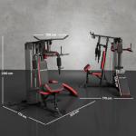 Máquina Multi Estação Ajustável Multi Estação de Musculação com Placas de Peso de 45 kg 225x175x200 cm Preto