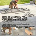 Mesa de Jardim Extensível com Superfície em Alumínio 154/214x85 cm com Efeito Madeira para 8 - 10 Pessoas Cinza Claro