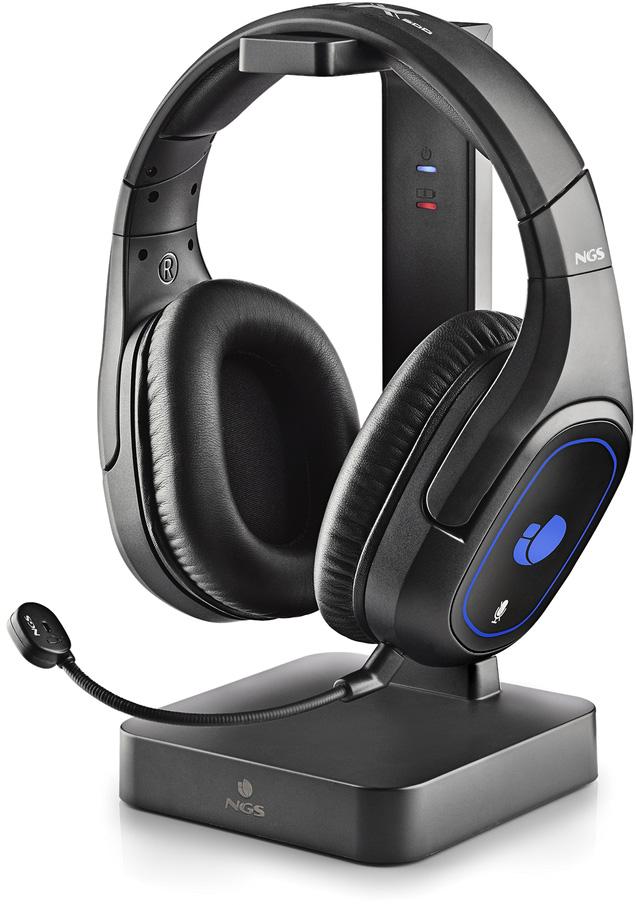 Auscultadores Headset Gaming GHX - 600 + Base de Carregamento (Preto) - NGS