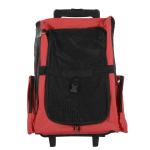 Transportadora 2 em 1 para Animais de Estimação Mochila ou Carrinho de Viagem para Cães e Gatos com 2 Rodas Alça Retrátil de Alumínio e Bolso de Armazenamento 42x25x55cm Vermelho