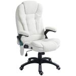 Cadeira de Massagem com 6 Pontos Reclinável até 130° com Função de Aquecimento Tecido em Borrego 67x74x107 - 116 cm Branco