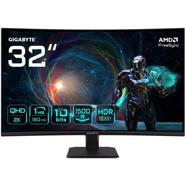Monitor Curvo GS32QCA VA Edge LED 31.5 QHD 16:9 180Hz FreeSync - GIGABYTE