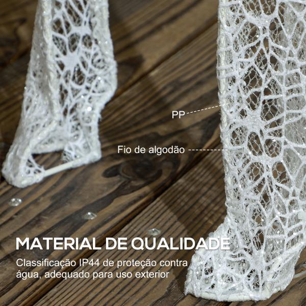 Rena com Trenó Luminoso Decoração de Natal com 170 LED Branco Quente Iluminação Natalícia 50x29x42 cm Multicor