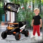 Carro Elétrico para Crianças 12V com 2 Motores Controlo Remoto 2,4G Velocidade até 7 km/h e USB 96x61x56 cm Laranja