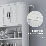Móvel sobre Sanita Armário para Máquina de Lavar com 2 Portas Prateleiras Abertas e Ajustável 66x23x178 cm Branco