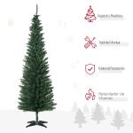 Árvore de Natal Artificial 180cm Ignífugo com 390 Pontas de Ramo PVC Decoração de Natal para Interiores Fácil de Montar Verde