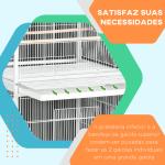 Gaiola para Pássaros 2 em 1 com 2 Andares Rodas 4 Comedouros 4 Poleiros e Bandejas Amovíveis 78x75x168 cm Branco