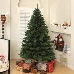 Árvore de Natal Artificial 180 cm com 1050 Ramos e Base de Aço Dobrável, Montagem Rápida, para Interior, Verde