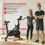 Bicicleta Estática com Resistência Magnética Regulável Ecrã LCD Volante Assento e Guiador Ajustáveis Preto