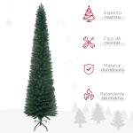Árvore de Natal Artificial Altura 210cm com 510 Ramos de Folhas de PVC Ignífugos Base Dobrável e Suporte Metálico Verde