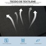 Baloiço de Jardim Exterior de 3 Lugares com Toldo Ajustável, Encosto Respirável e Estrutura Metálica para Terraço e Varanda, Suporta até 240 kg, 171x108x150 cm, Preto