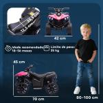 Quadriciclo Elétrico para Crianças 6 V Quadriciclo para Crianças com Velocidade até 3 km/h Faróis e Música 70x42x45 cm Rosa