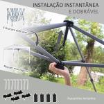 Tenda Dobrável 2,5x2,5x2,68cm Tenda de Jardim com Proteção UV 50+ Altura Ajustável com 4 Bolsas de Areia e Bolsa de Transporte para Acampamento Festas Pátio Branco