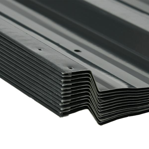 Conjunto de 12 Painéis para Teto de Aço Galvanizado Chapas Perfiladas de Teto 7m² para Abrigo de Ferramentas 129x45cm Cinzento Escuro