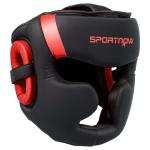 Capacete de Boxe com Correia Ajustável Protetor de Cabeça para Artes Marciais Karate Tamanho L Vermelho e Preto