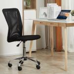 Cadeira de Escritório de Malha Giratória sem Apoio para os Braços com Altura Ajustável Carga 43x58x90 - 100 cm Preto