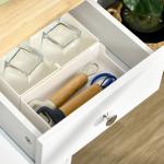 Aparador de Cozinha com 3 Gavetas 3 Portas e Prateleiras Ajustáveis Móvel Auxiliar de Armazenamento 101x40x85 cm Branco