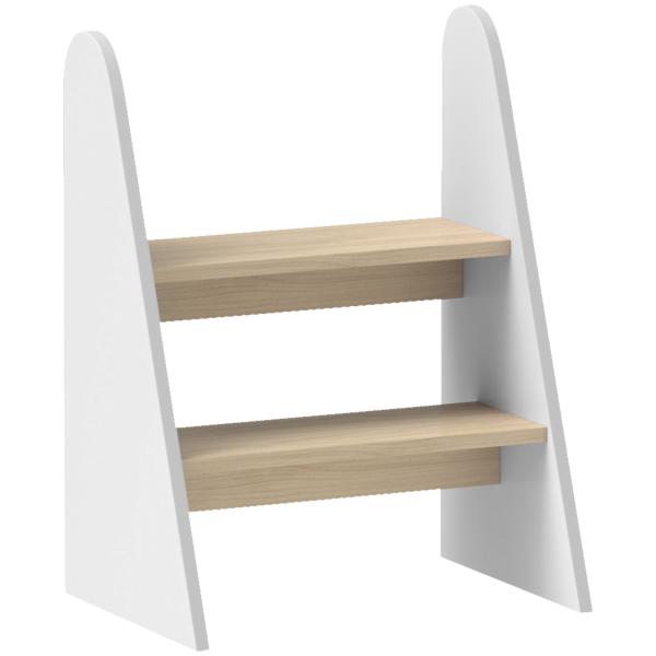 Banco para Crianças de 2 Degraus Torre de Aprendizagem Escada para Crianças acima de 3 Anos para Casa de Banho Cozinha 43x30x55 cm Branco