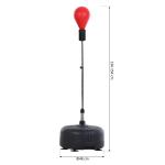 Punching Ball Ajustável em Altura com Base Recarregável Punching Ball de Boxe com Suporte e Luvas Ø48x136 - 154 cm Vermelho