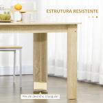Mesa de Sala de Jantar para 4 - 6 Pessoas Estilo Moderno com Bancada de Melamina de Madeira Carga 50 kg 120x69x75 cm Carvalho