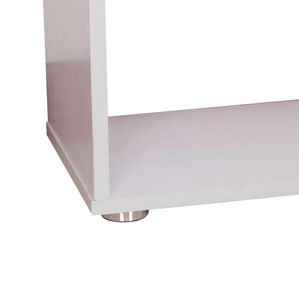 Estante Moderna com 6 prateleiras em forma de S Madeira 80 x 25 x 192 cm branco