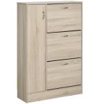Sapateira com 3 Portas para até 12 Pares de Sapatos com Prateleira Ajustável em até 2 Níveis 79x26x120cm Madeira
