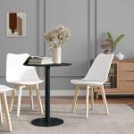 Mesa de Refeição Redonda para 2 Pessoas Mesa de Cozinha de Aço para Interior e Exterior Ø60x72 cm Preto