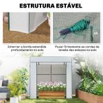 Estufa de Exterior com Janelas de Rede e Porta com Fecho de Correr para Cultivar Plantas e Flores 196x77x197 cm Branco