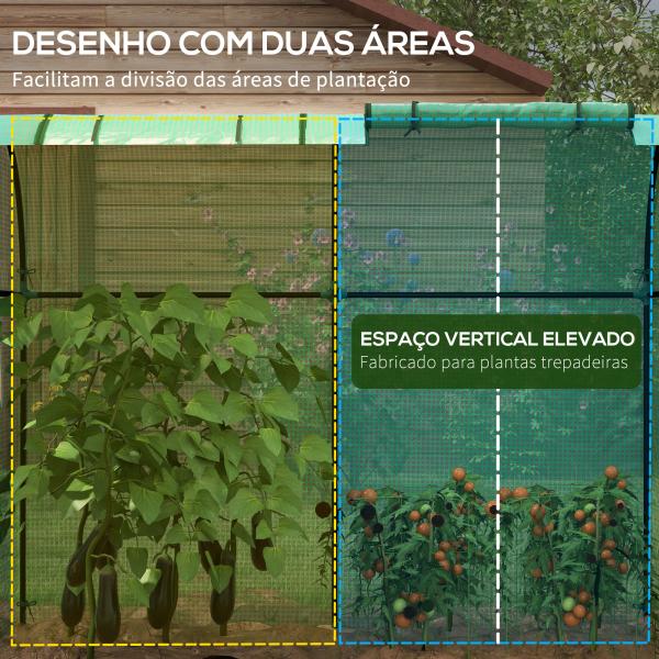 Estufa de Jardim Estufa Resistente com 4 Janelas Anti - UV para Cultivo de Plantas em Terraço Pátio 185x94x150 cm Verde