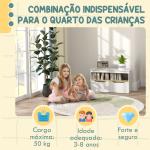Organizador de Brinquedos Móvel de Arrumação Infantil com 2 Gavetas e Compartimento 80x30x45 cm Branco
