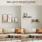 Conjunto de 2 Prateleiras Flutuantes de Parede 80 cm para Sala, Entrada ou Quarto, Carga 3 kg, Branco e Natural