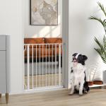 Barreira de Segurança para Cães 75 - 85 cm para Portas e Escadas, Dupla Direção, Duplo Bloqueio, Branco