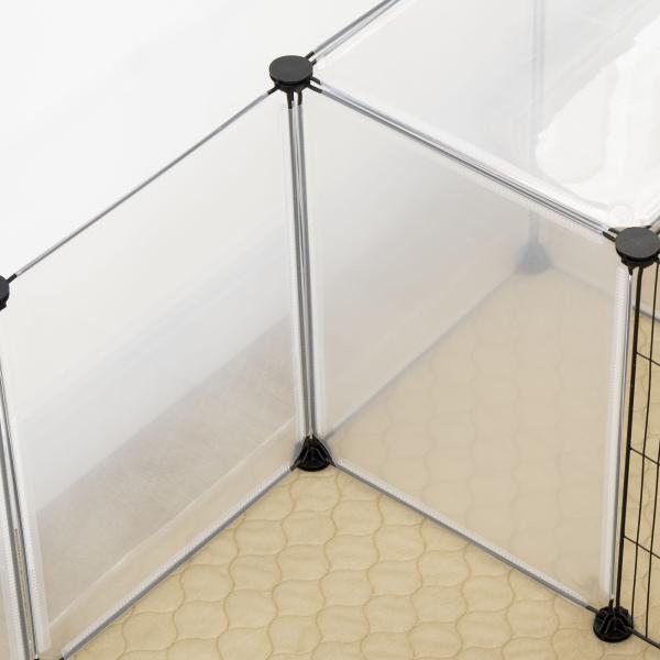 Cerca para Animais DIY com 20 Painéis e Esteira Parque para Pequenos Animais para Porquinhos - da - Índia e Ouriços 175x70x45 cm Branco