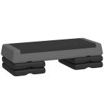 Step para Fitness Antideslizante Altura Regulável 3 Níveis de 10,5/15,5/20,5 cm Capacidade 250 kg 77x36x20,5 cm Cinza e Preto