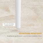 Conjunto de 4 Cadeiras de Sala de Jantar Estofadas em Couro Sintético com Encosto Alto e Pés de Aço 41x50x97cm Branco