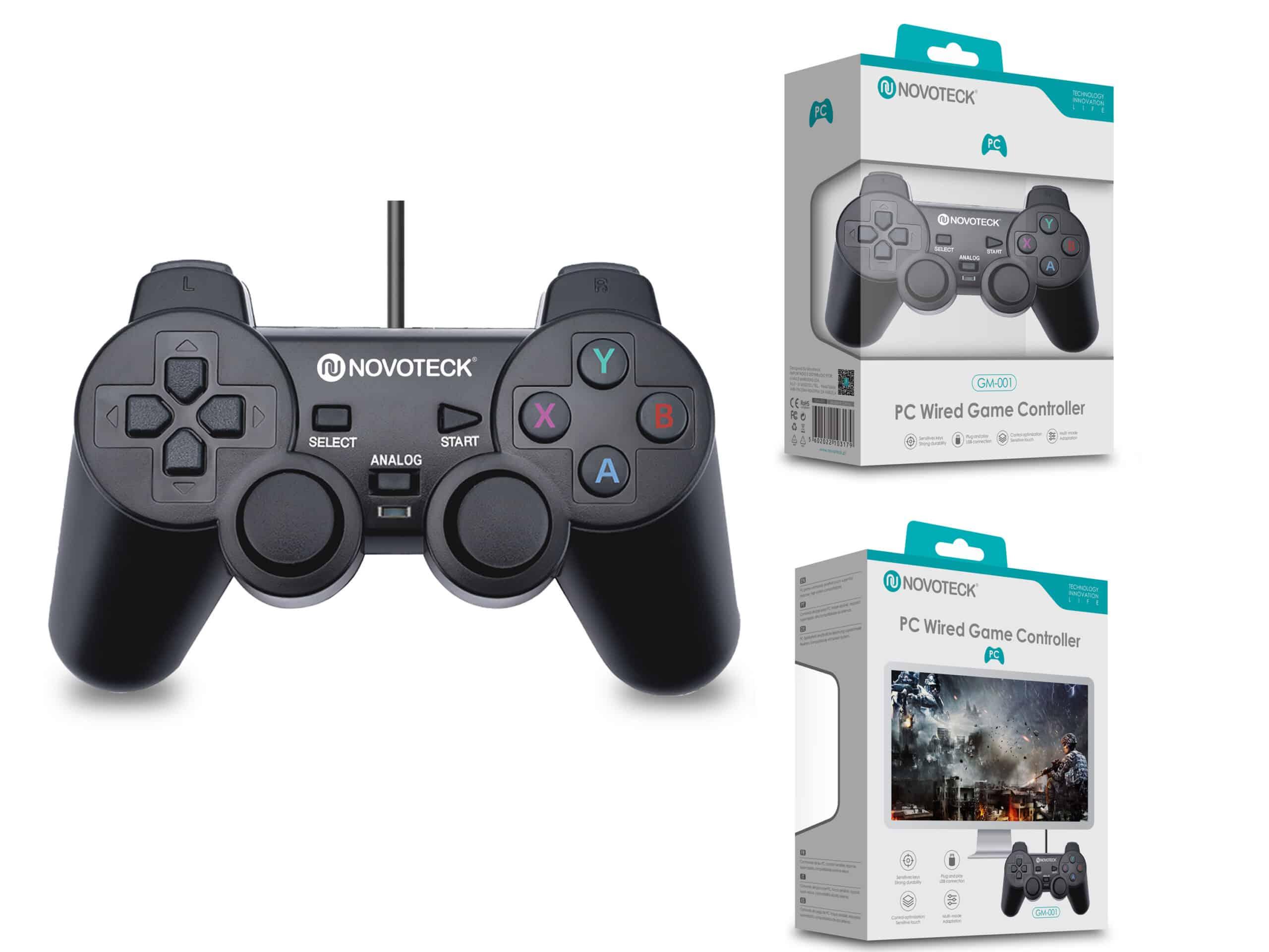 Comando de Jogo com Fio NOVOTECK GM - 001 para PC - Precisão e Conforto para Gamers