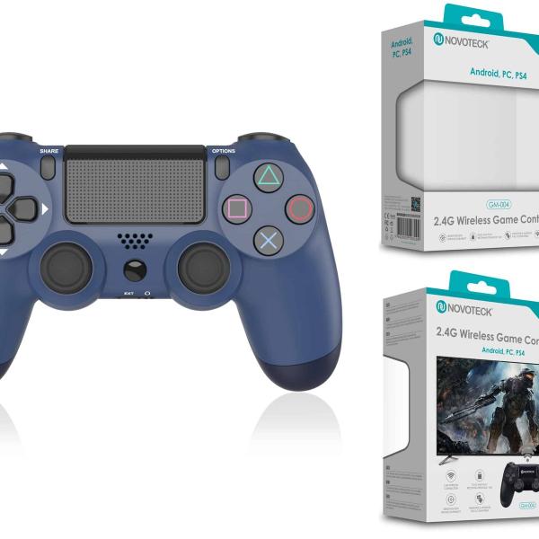 Comando Jogo PS4-PC-Android Azul Escuro Sem Fio 2.4G GM-004