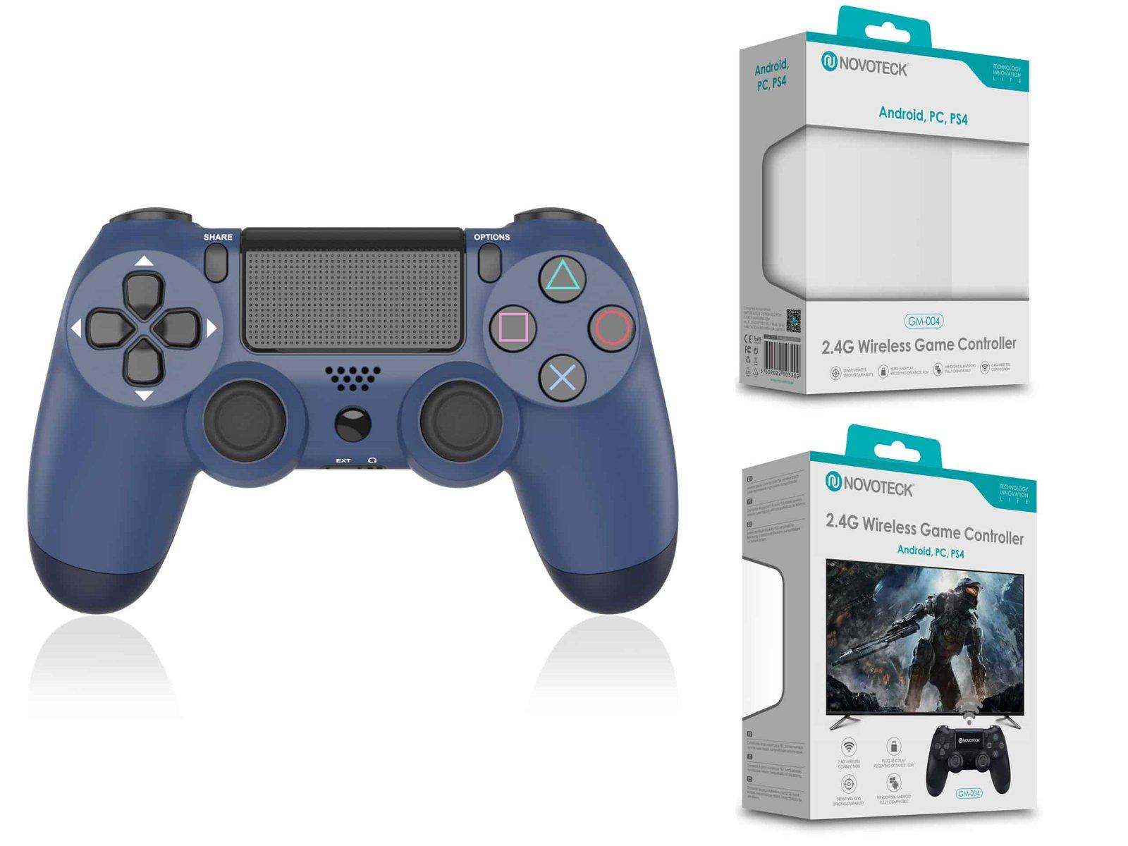 Comando Jogo PS4-PC-Android Azul Escuro Sem Fio 2.4G GM-004