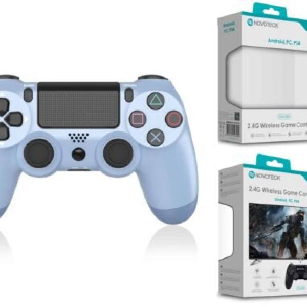 Comando Jogo PS4-PC-Android Metalizado Azul Sem Fio 2.4G GM-004