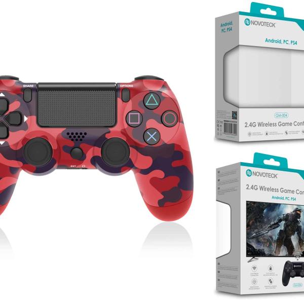 Comando Jogo PS4-PC-Android Tropa Vermelho Sem Fio 2.4G GM-004