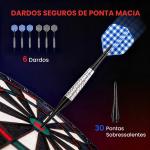 Alvo Eletrónico com 6 Dardos e 30 Pontas, Ecrã LCD, 26 Jogos e 185 Variações, para 8 Jogadores