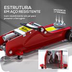 Macaco Hidráulico para Carro 2,5T Altura de Elevação 80 - 380 mm com Perfil Baixo e Rodas para Automóvel SUV Vermelho